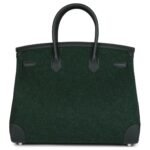 HERMÈS BIRKIN 35 VERT ANGLAIS FEUTRE WOOL AND VERT FONCE FEUTRE SWIFT PALLADIUM HARDWARE