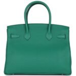 PRE-OWNED HERMÈS BIRKIN 30 VERT VERTIGO VERSO CLEMENCE PALLADIUM HARDWARE