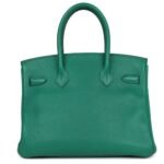 PRE-OWNED HERMÈS BIRKIN 30 VERT VERTIGO CLEMENCE PALLADIUM HARDWARE