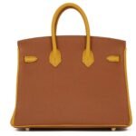 HERMÈS SPECIAL ORDER HSS BIRKIN 25 GOLD AND JAUNE AMBRE TOGO BRUSHED GOLD HARDWARE