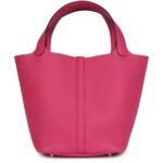 HERMÈS PICOTIN LOCK 22 ROSE SHOCKING MAURICE PALLADIUM HARDWARE