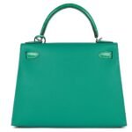 HERMÈS KELLY SELLIER 28 VERT VERONE MADAME AND SHINY NILOTICUS CROCODILE TOUCH PALLADIUM HARDWARE