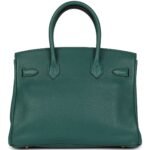 PRE-OWNED HERMÈS BIRKIN 30 MALACHITE CLEMENCE GOLD HARDWARE