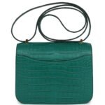 HERMÈS CONSTANCE 18 MALACHITE MATTE ALLIGATOR GOLD HARDWARE
