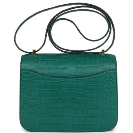 HERMÈS CONSTANCE 18 MALACHITE MATTE ALLIGATOR GOLD HARDWARE