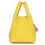 HERMÈS PICOTIN LOCK 18 JAUNE DE NAPLES CLEMENCE PALLADIUM HARDWARE