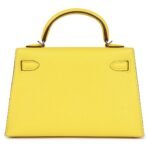 HERMÈS KELLY SELLIER 20 JAUNE CITRON CHEVRE PALLADIUM HARDWARE