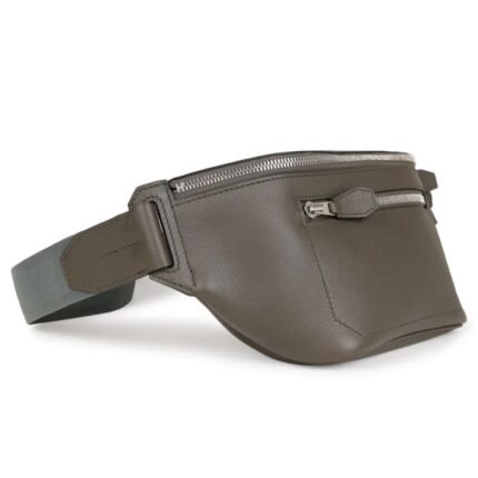 HERMÈS CITYSLIDE CROSS PM BELT BAG VERT DE GRIS TAURILLON CRISTOBAL PALLADIUM HARDWARE