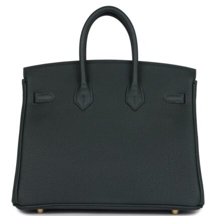 HERMÈS BIRKIN 25 VERT FONCE TOGO PALLADIUM HARDWARE