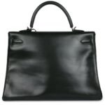 PRE-OWNED HERMÈS KELLY RETOURNE 35 VERT FONCE BOX PALLADIUM HARDWARE
