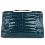 HERMÈS KELLY POCHETTE VERT BOSPHORE SHINY ALLIGATOR GOLD HARDWARE
