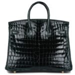 HERMÈS BIRKIN 25 VERT CYPRESS SHINY NILOTICUS CROCODILE GOLD HARDWARE