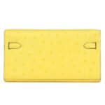 HERMÈS KELLY TO GO WALLET JAUNE CITRON OSTRICH PALLADIUM HARDWARE