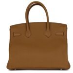 PRE-OWNED HERMÈS BIRKIN 30 BRONZE D'OR VERSO TOGO PALLADIUM HARDWARE