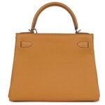 HERMÈS KELLY RETOURNE 28 NATUREL SABLE TOGO PALLADIUM HARDWARE
