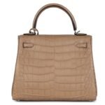 HERMÈS KELLY RETOURNE 25 CHAI MATTE ALLIGATOR PALLADIUM HARDWARE