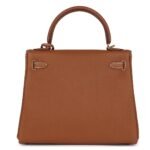 PRE-OWNED HERMÈS KELLY RETOURNE 25 GOLD TOGO GOLD HARDWARE