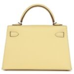 HERMÈS SPECIAL ORDER (HSS) KELLY SELLIER 20 JAUNE POUSSIN VERSO EPSOM PERMABRASS HARDWARE