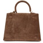 VINTAGE HERMÈS KELLY 25 BROWN DOBLIS GOLD HARDWARE