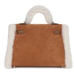 HERMÈS TEDDY KELLY 20 CHAMOIS SHEARLING AND SWIFT PALLADIUM HARDWARE