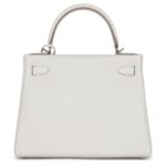 HERMÈS KELLY RETOURNE 28 GRIS PALE TOGO PALLADIUM HARDWARE