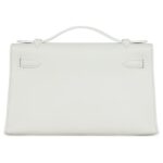 HERMÈS KELLY POCHETTE WHITE SWIFT PALLADIUM HARDWARE