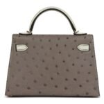 HERMÈS SPECIAL ORDER HSS KELLY SELLIER 20 GRIS TOURTERELLE AND BETON OSTRICH PERMABRASS HARDWARE