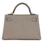 HERMÈS SPECIAL ORDER HSS KELLY SELLIER 20 GRIS ASPHALTE VERSO EPSOM PERMABRASS HARDWARE