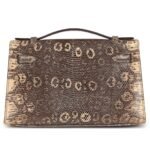 HERMÈS KELLY POCHETTE DESERT VARANUS SALVATOR LIZARD PALLADIUM HARDWARE