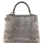 HERMÈS KELLY SELLIER 25 OMBRE VARANUS SALVATOR LIZARD PALLADIUM HARDWARE
