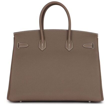 HERMÈS BIRKIN 35 ETOUPE TOGO PALLADIUM HARDWARE