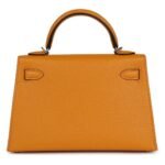 HERMÈS KELLY SELLIER 20 MOUTARDE CHEVRE PALLADIUM HARDWARE