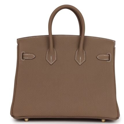 HERMÈS BIRKIN 25 ETOUPE TOGO GOLD HARDWARE