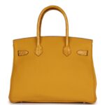 HERMÈS BIRKIN 30 JAUNE AMBRE SHINY NILOTICUS CROCODILE AND TOGO TOUCH PALLADIUM HARDWARE