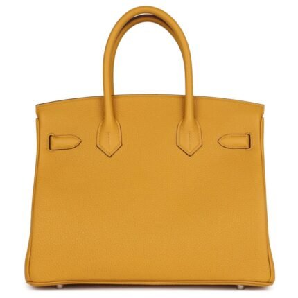 HERMÈS BIRKIN 30 JAUNE AMBRE TOGO PALLADIUM HARDWARE