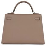 HERMÈS SPECIAL ORDER HSS KELLY SELLIER 32 GRIS ASPHALTE VERSO EPSOM PERMABRASS HARDWARE