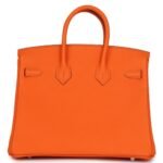 HERMÈS BIRKIN 25 ORANGE MINIUM TOGO PALLADIUM HARDWARE