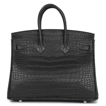 HERMÈS BIRKIN 25 GRAPHITE MATTE ALLIGATOR PALLADIUM HARDWARE