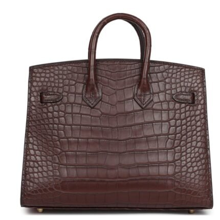 HERMÈS BIRKIN SELLIER 20 HAVANE MATTE ALLIGATOR GOLD HARDWARE