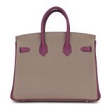 HERMÈS SPECIAL ORDER HSS BIRKIN 25 GRIS ASPHALTE AND ANENOME TOGO BRUSHED PALLADIUM HARDWARE