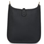 HERMÈS EVELYNE TPM BLACK CLEMENCE GOLD HARDWARE
