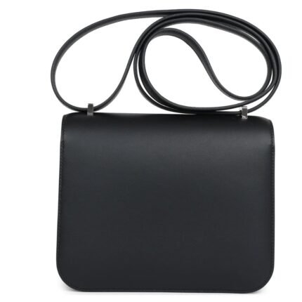 HERMÈS CONSTANCE 18 DANCING FLOWERS BLACK EMBROIDERED SWIFT PALLADIUM HARDWARE
