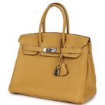 PRE-OWNED HERMÈS BIRKIN 30 CURRY TOGO PALLADIUM HARDWARE