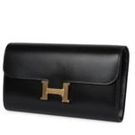 HERMÈS CONSTANCE WALLET TO GO BLACK BOX GOLD HARDWARE