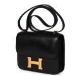 HERMÈS CONSTANCE 18 BLACK CHEVRE CHAMKILA GOLD HARDWARE
