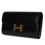 HERMÈS ROCK CONSTANCE WALLET TO GO BLACK BOX GOLD HARDWARE