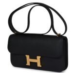 HERMÈS CONSTANCE ELAN BLACK EPSOM GOLD HARDWARE