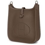 HERMÈS EVELYNE TPM ETOUPE CLEMENCE PALLADIUM HARDWARE