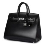 HERMÈS BIRKIN SELLIER 25 BLACK BOX PALLADIUM HARDWARE