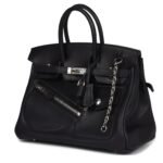 HERMÈS LIMITED EDITION BIRKIN ROCK 25 BLACK VOLUPTO PALLADIUM HARDWARE